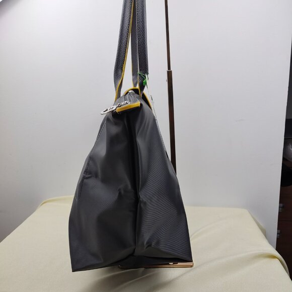 NWT Longchamp Le Pliage Original Large Shoulder Nylon Bag Tote IN Drak grey - Picture 2 of 15